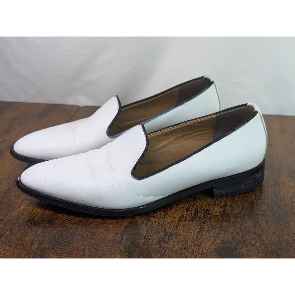 Everlane The Modern Smoking Loafer White Leather Italian Shoes Womens Sz 11